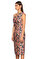 Exquise Çiçek Desenli Tek Kollu Elbise #3
