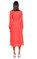 Exquise V Yaka Kırmızı Elbise #3