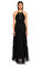 Exquise Puantiyeli Siyah Uzun Elbise #1