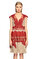 Alberta Ferretti Dantel Kırmızı-Krem Rengi Elbise #2