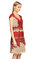 Alberta Ferretti Dantel Kırmızı-Krem Rengi Elbise #3