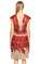Alberta Ferretti Dantel Kırmızı-Krem Rengi Elbise #4