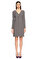 Alberta Ferretti V Yaka Gri Mini Elbise #1