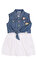 Little Marc Jacobs Kız Çocuk  denim Ceketli Beyaz Elbise #1