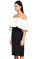 Ml Monique Lhuillier Kayık Yaka Siyah-Beyaz Elbise #3
