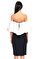 Ml Monique Lhuillier Kayık Yaka Siyah-Beyaz Elbise #4