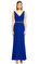 JS Collections İşleme Detaylı Saks Mavisi Uzun Gece Elbisesi #1