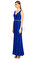JS Collections İşleme Detaylı Saks Mavisi Uzun Gece Elbisesi #2