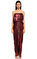 Lanvin Parıltılı Straplez Uzun Kırmızı Elbise #1
