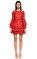 Alexis Dantel İşlemeli Kırmızı Mini Elbise #1