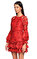 Alexis Dantel İşlemeli Kırmızı Mini Elbise #3