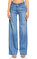 Sandro Geniş Kesim Örgü Detaylı Mavi Jean Pantolon #1
