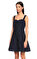 DKNY Dantel Desen Lacivert Elbise #3