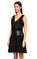 DKNY Deri Detaylı Siyah Elbise #3