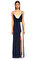 BCBG MAX AZRIA Lacivert-Pudra Uzun Elbise #1