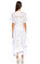 BCBG MAX AZRIA Dantel İşlemeli Beyaz Midi Elbise #3