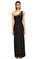 BCBG MAX AZRIA Pul Payet İşlemeli Siyah Uzun Elbise #1