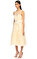 BCBG MAX AZRIA Krem Rengi Midi Elbise #2