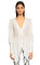 BCBG MAX AZRIA İşleme Detaylı V Yaka Beyaz Bluz #1