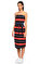 DKNY Straplez Çizgili Elbise #3