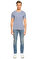 John Varvatos Usa Düz Desen Mavi T-Shirt #4