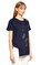 Silvian Heach Taş İşlemeli Lacivert T-Shirt #3