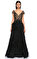 Jovani İşleme Detaylı Tüy Siyah Gece Elbisesi #1