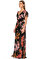 Pinko Çiçekli Kruvaze Siyah Uzun Elbise #3