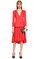 Alexander McQueen V Yaka Kırmızı Elbise #1