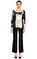 Donna Karan Desenli Krem-Siyah Bluz #2