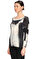Donna Karan Desenli Krem-Siyah Bluz #4