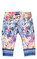 Miss Blumarine Kız Çocuk Renkli Çiçek Desenli Mavi Pantolon #1