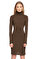 Ralph Lauren Blue Label Boğazlı Kahverengi Elbise #2