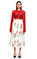 Rosie Assoulin Çiçek Desenli Midi Beyaz Etek #2