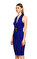 Donna Karan V Yaka Lacivert Elbise #3