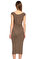 Donna Karan Midi Açık Kahverengi Elbise #4