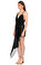 Anthony Vaccarello Deri Detaylı Mini Siyah Elbise #2