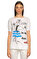 Love Moschino Baskı Desen Beyaz T-Shirt #1