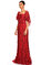 Marchesa Notte İşleme Detaylı Uzun Kırmızı Gece Elbisesi #2