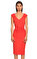 Donna Karan V Yaka Kırmızı Elbise #2