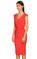 Donna Karan V Yaka Kırmızı Elbise #3