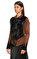 Donna Karan Deri Siyah Kahverengi Ceket #4