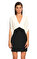 Antonio Berardi V Yaka Siyah Beyaz Mini Elbise #2