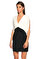 Antonio Berardi V Yaka Siyah Beyaz Mini Elbise #3