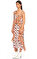 Kenzo Çiçek Desenli Midi Pembe Turuncu Elbise #2