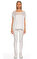 Juicy Couture File Desenli Beyaz Triko #2