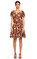 Juicy Couture Desenli Mini Kahverengi Elbise #1