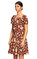 Juicy Couture Desenli Mini Kahverengi Elbise #2