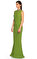 Alexander Mcqueen Yakası İşleme Detaylı Fıstık Yeşili Uzun Gece Elbisesi #3