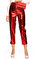 Nisse Deri Yüksek Belli Kırmızı Pantolon #1